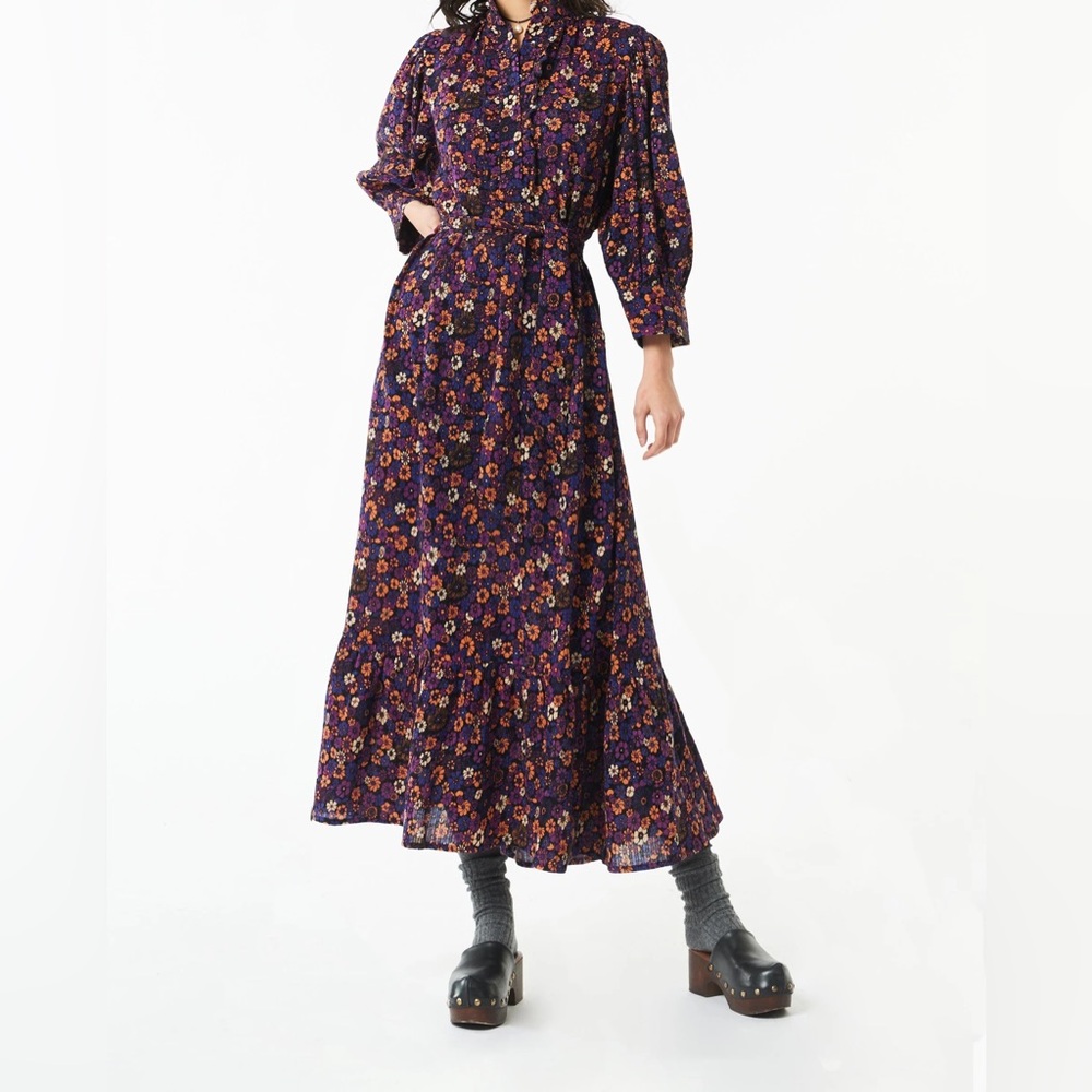 ANTIK BATIK Paoli Floral Print Maxi Dress in Purple